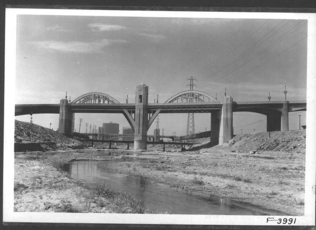 Crossing the L.A. River on the Sixth Street Bridge