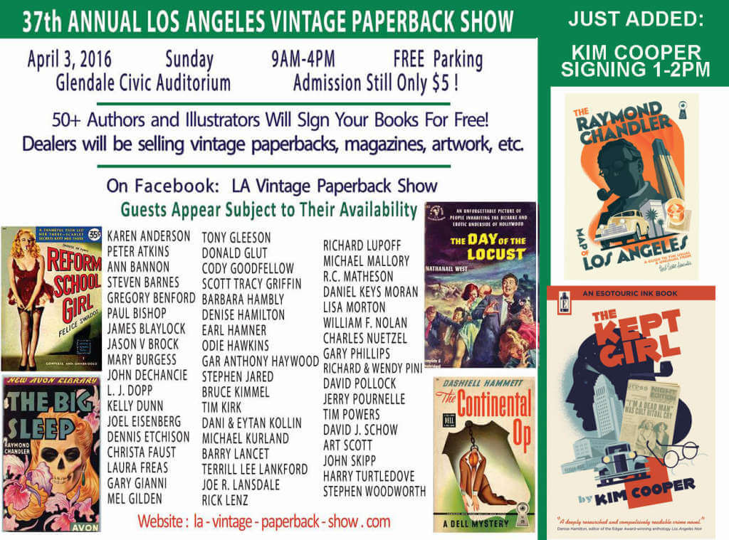Kim Cooper signing at the 37th Annual Los Angeles Vintage Paperback Show