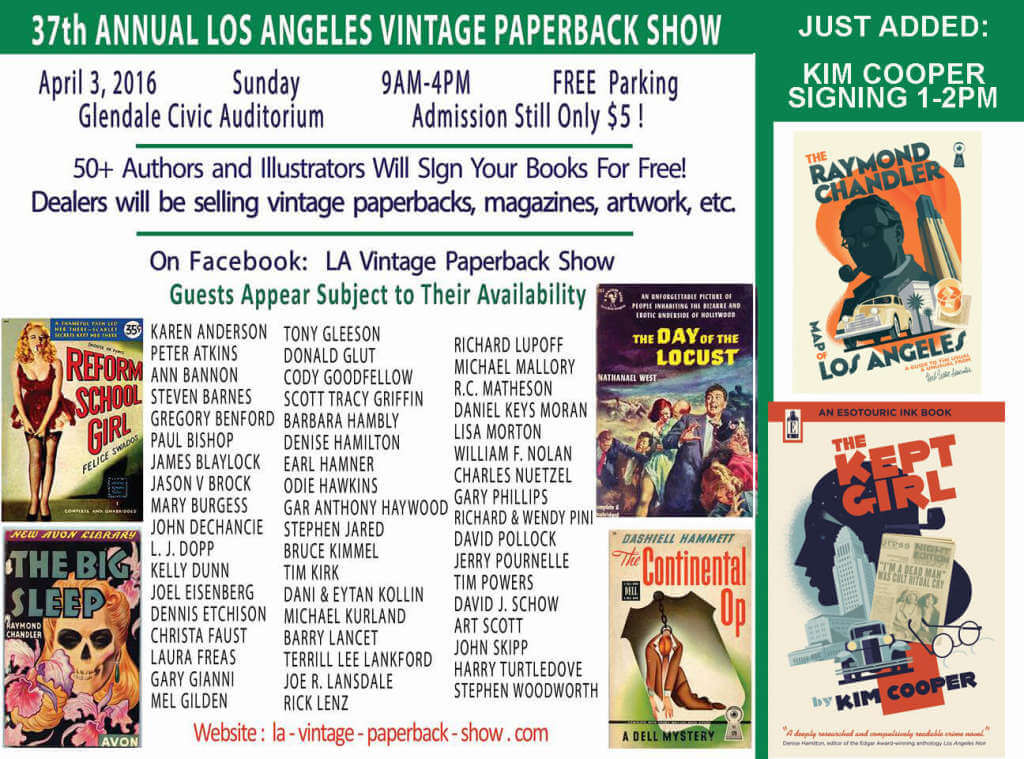 Kim Cooper signing at the 37th Annual Los Angeles Vintage Paperback Show